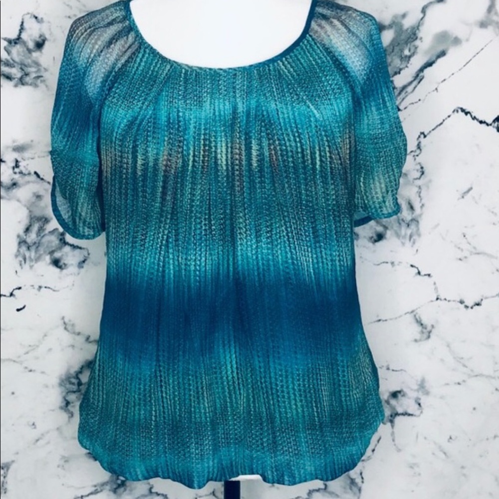 😊 3/$40  Roz  & Ali Blue Shirt Women Size Medium